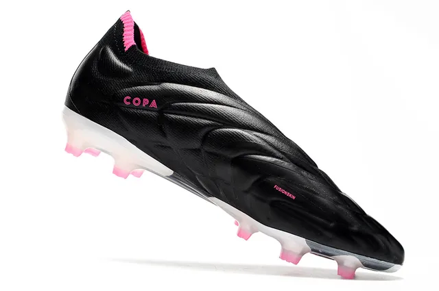 Adidas Copa Pure Full Knit FG Preto Branco Rosa Campo firme Sapatos de futebol 11