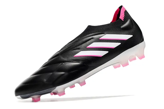 Adidas Copa Pure Full Knit FG Preto Branco Rosa Campo firme Sapatos de futebol 12