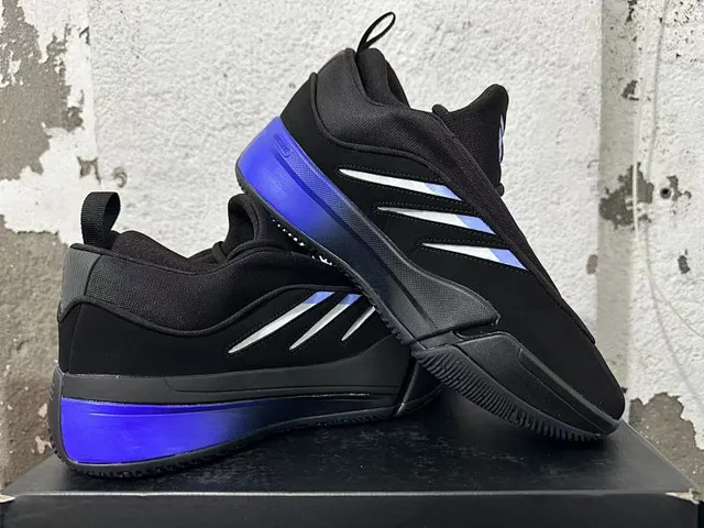 Adidas Dame 9 Black and Electric Blue Basketball Shoes 2