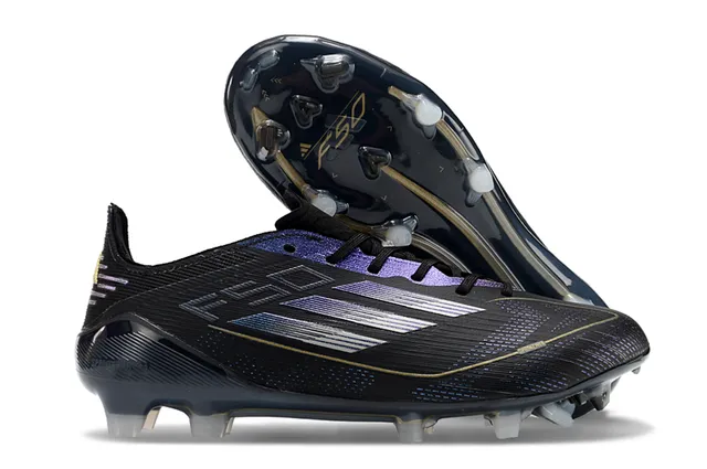 Adidas F50 Noir et Bleu Iridescent Firm-Ground Chaussures de football 4