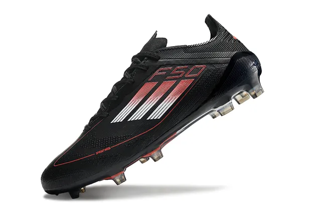 Adidas F50 কালো লাল লো-কাট নিট উপর গ্রেডিয়েন্ট স্ট্রাইপ ওভারলে ফার্ম গ্রাউন্ড সকার শোজ 3