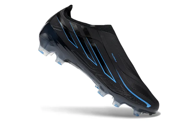 Adidas F50 Hyperfast Negro Azul Zapatos de fútbol para terreno firme 2