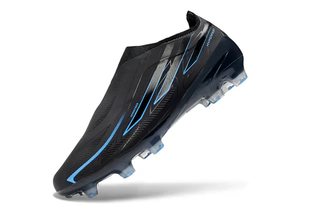 Adidas F50 Hyperfast Negro Azul Zapatos de fútbol para terreno firme 3