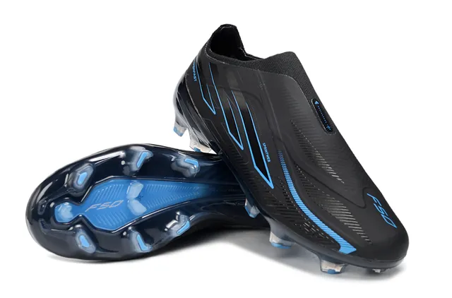 Adidas F50 Hyperfast Negro Azul Zapatos de fútbol para terreno firme 4
