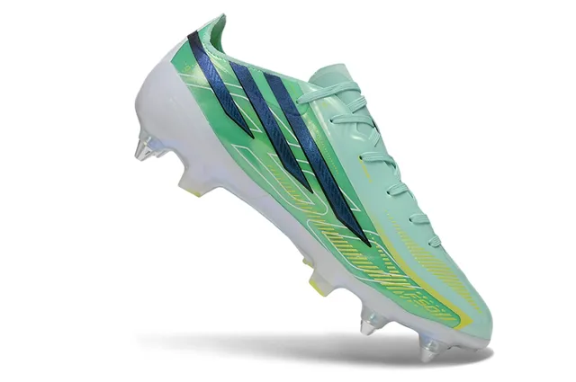 Adidas F50 Hyperfast Vert Menthe Bleu Marine Jaune Terrain Ferme Chaussures de Football 2