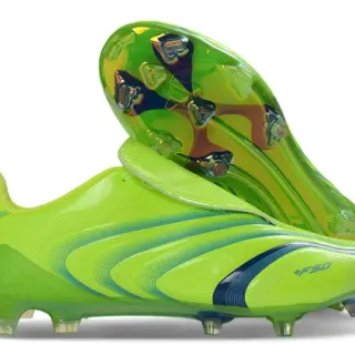 Adidas F50 Vert Lime Vague Bleue Chaussures de football à crampons fermes