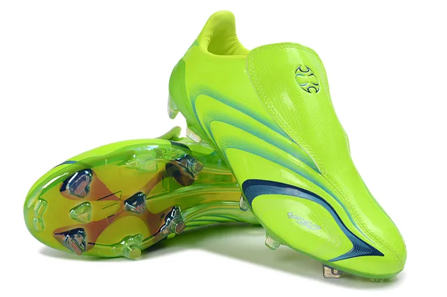 Adidas F50 Verde Lima Onda Azul Sapatos de Futebol para Gramado Firme 4