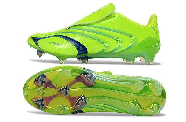 Adidas F50 Verde Lima Onda Azul Sapatos de Futebol para Gramado Firme 6