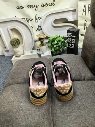 Adidas Gazelle 黑色粉色鹿印平台生活方式运动鞋 8