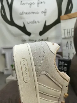 Adidas Gray Beige Low-Top Suede-and-Textile Upper Lifestyle Sneakers 3
