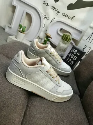 Adidas Gray Beige Low-Top Suede-and-Textile Upper Lifestyle Sneakers 9