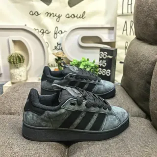 Adidas Gray Black Low-Top Suede Upper Lifestyle Sneakers — catalogue photo via WWTop Yupoo