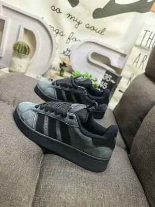 Adidas Gray Black Low-Top Suede Upper Lifestyle Sneakers 7