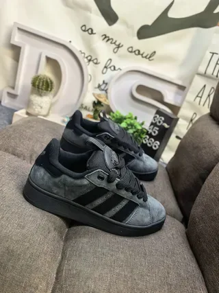 Adidas Gray Black Low-Top Suede Upper Lifestyle Sneakers 9
