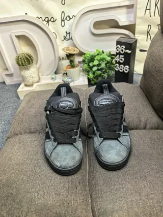 Adidas Gray Black Low-Top Suede Upper Lifestyle Sneakers 10