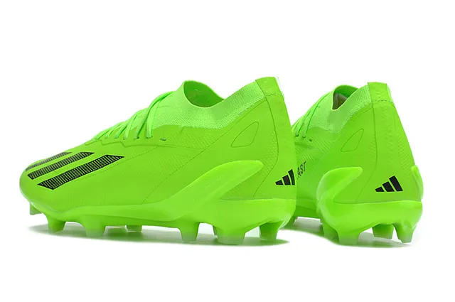 Adidas Verde Preto Neón Monocromo Listras Perforadas Gramado Firme Sapatos de Futebol 4