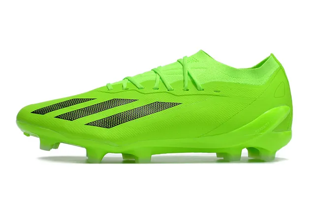 Adidas Verde Preto Neón Monocromo Listras Perforadas Gramado Firme Sapatos de Futebol 6