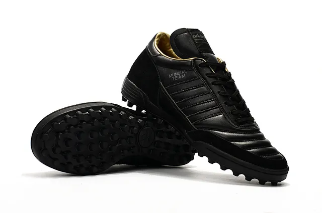 Adidas Mundial Team সাদা এবং ধূসর সোনালী ঘাস ফুটবল জুতা 10