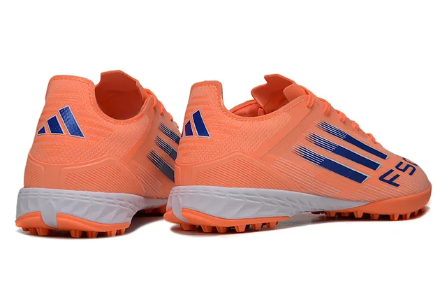 Adidas Orange Blue Low-Cut Synthetic Upper Three-Stripe Branding Turf Soccer Shoes 5