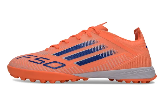 Adidas Orange Blue Low-Cut Synthetic Upper Three-Stripe Branding Turf Soccer Shoes 7