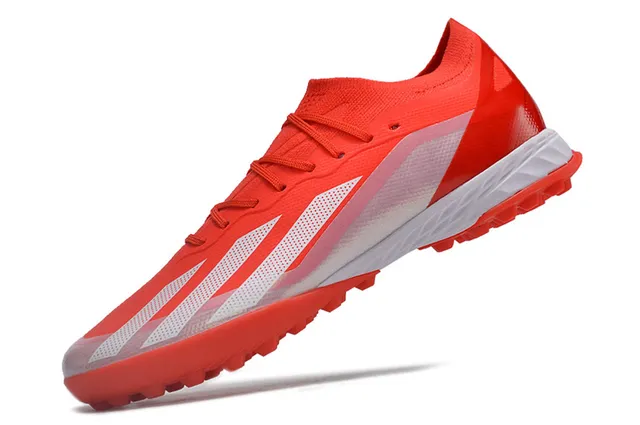 Adidas sapatos de futebol laranja branco low-cut upper de malha cadarços assimétricos grama artificial 3