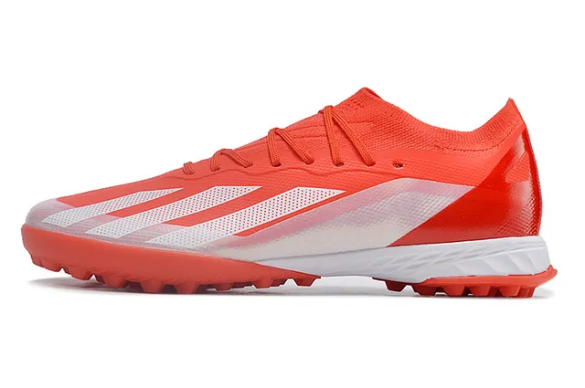 Adidas sapatos de futebol laranja branco low-cut upper de malha cadarços assimétricos grama artificial 7