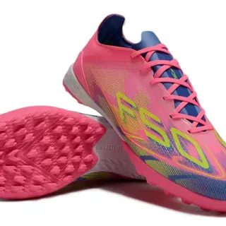 Adidas Pink Blue Low-Cut Synthetic Upper Molded Studs Turf Soccer Shoes