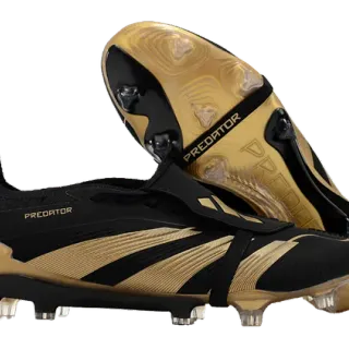 Adidas Predator Chaussures de football noir et or pour terrain ferme