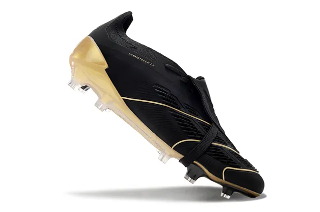 Adidas Predator Zapatos de fútbol negro y oro para terreno firme 2