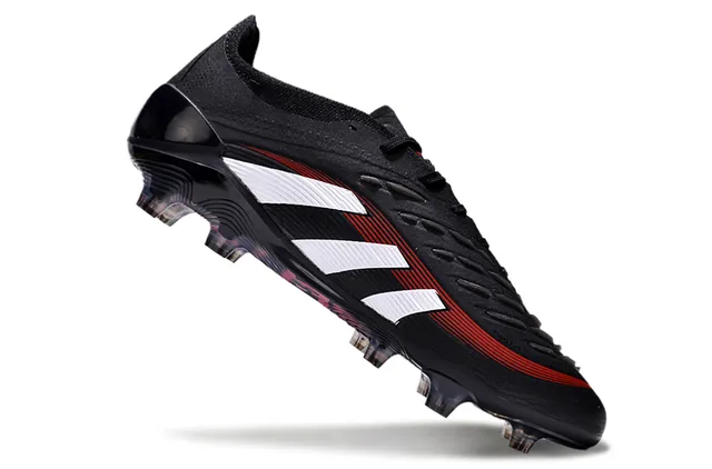 Adidas Predator Black White Red Firm-Ground Chaussures de football 2