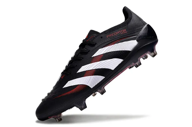 Adidas Predator Black White Red Firm-Ground Chaussures de football 3