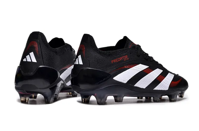 Adidas Predator Black White Red Firm-Ground Chaussures de football 5