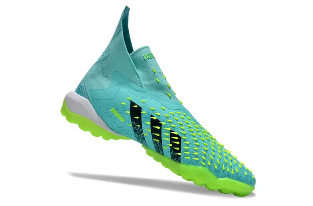 Adidas Predator Freak Turf Turquoise and Neon Green Turf Soccer Shoes 2