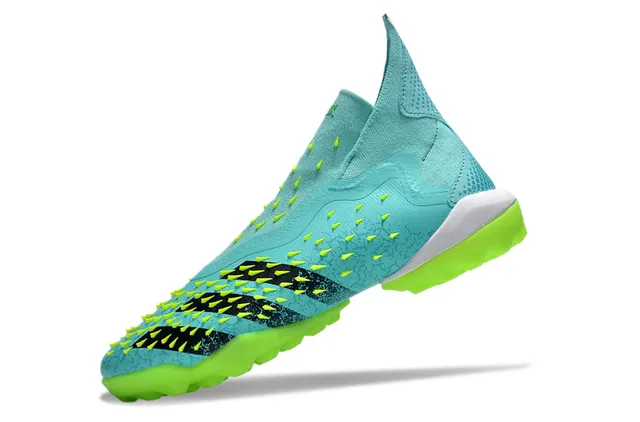 Adidas Predator Freak Turf Turquoise and Neon Green Turf Soccer Shoes 3
