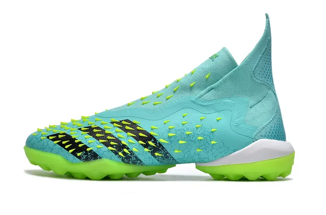 Adidas Predator Freak Turf Turquoise and Neon Green Turf Soccer Shoes 7