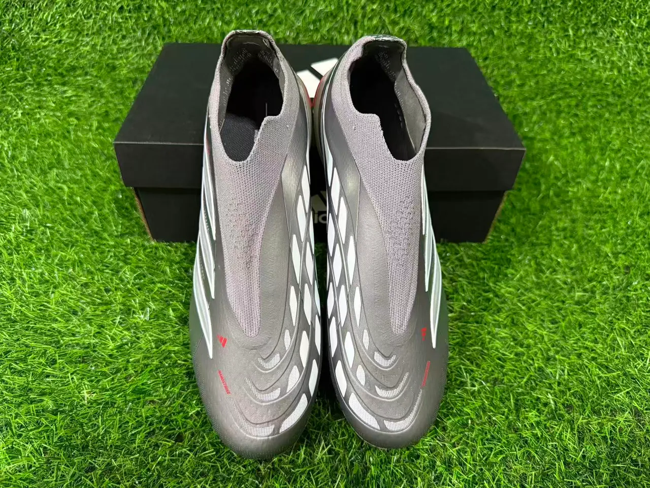 Adidas Predator Argent métallique Orange Firm-Ground Chaussures de football 6