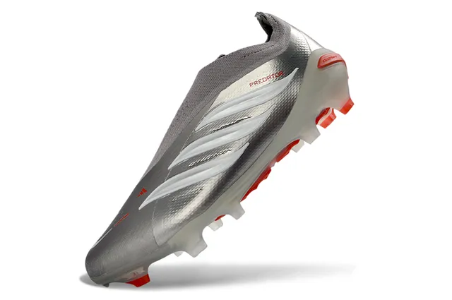 Adidas Predator Argent métallique Orange Firm-Ground Chaussures de football 12