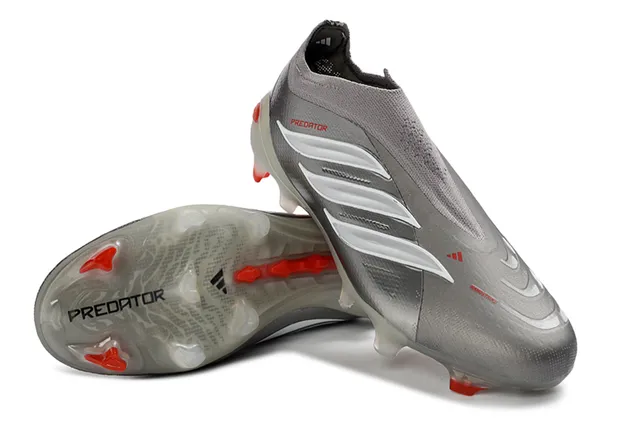Adidas Predator Argent métallique Orange Firm-Ground Chaussures de football 13