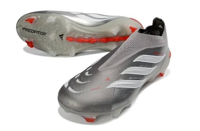 Adidas Predator Argent métallique Orange Firm-Ground Chaussures de football 14