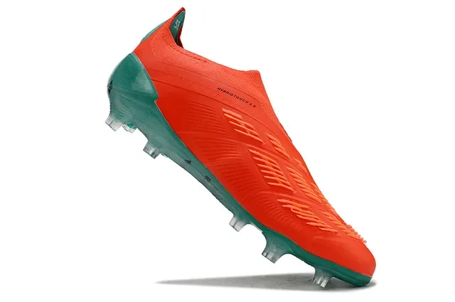Adidas Predator Orange Blue Sock-Fit Collar Three-Stripe Overlay Firm-Ground Soccer Shoes 2