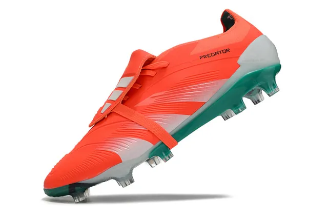 Adidas Predator Chaussures de football orange vert sans lacets fermeture à sangle tige synthétique texturée ground ferme 3