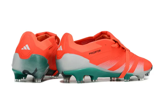 Adidas Predator Chaussures de football orange vert sans lacets fermeture à sangle tige synthétique texturée ground ferme 5