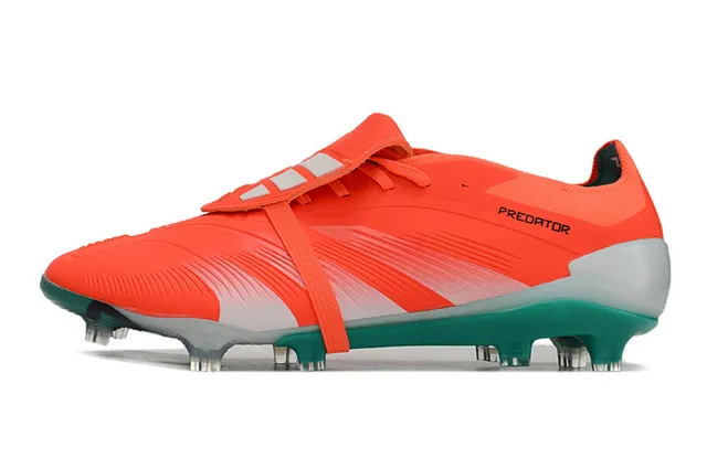 Adidas Predator Chaussures de football orange vert sans lacets fermeture à sangle tige synthétique texturée ground ferme 7