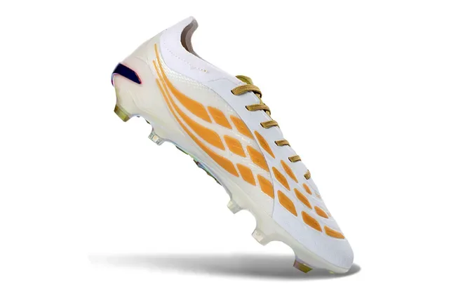 Adidas Predator White Gold Holographic Firm-Ground Soccer Shoes 2