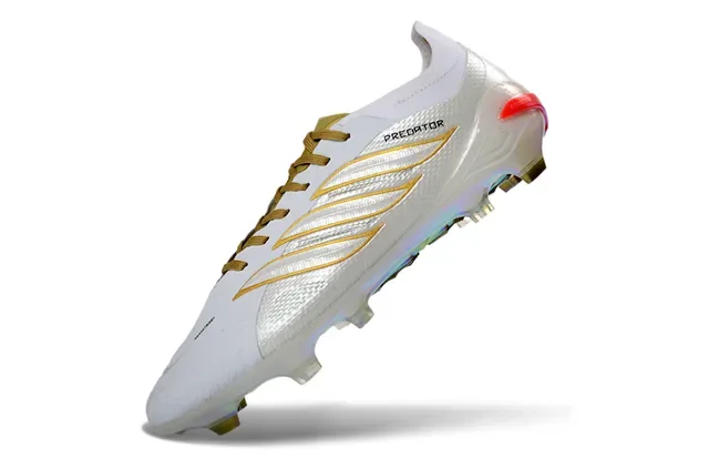 Adidas Predator White Gold Holographic Firm-Ground Soccer Shoes 3