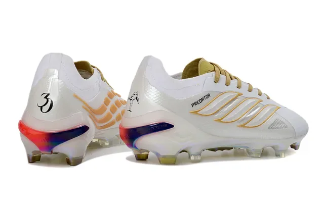 Adidas Predator White Gold Holographic Firm-Ground Soccer Shoes 5