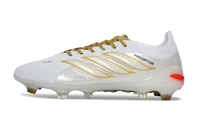 Adidas Predator White Gold Holographic Firm-Ground Soccer Shoes 7