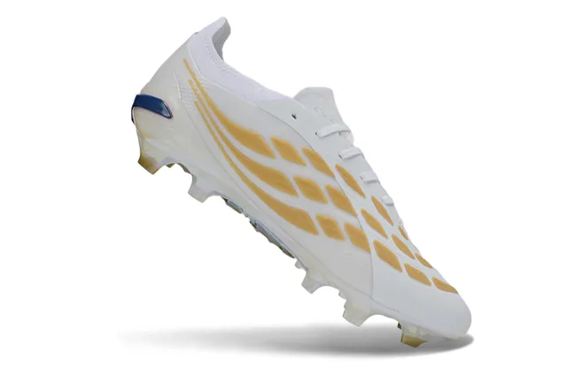 Adidas Predator Blanc Or Bas Lacets Iridescent Plaque de semelle Terrain Ferme Chaussures de Football 2