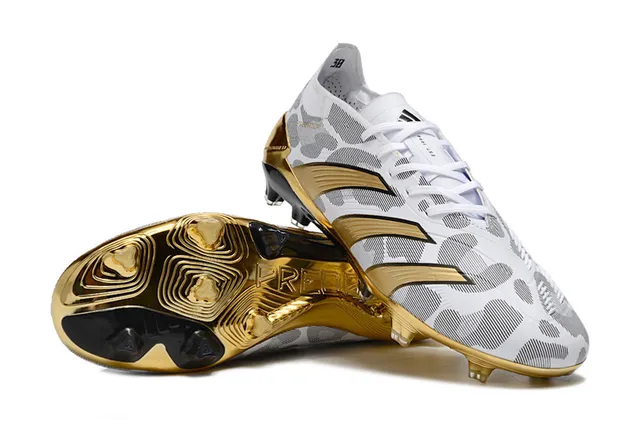 Adidas Predator Blanc Or Métallique Firm-Ground Chaussures de football 4