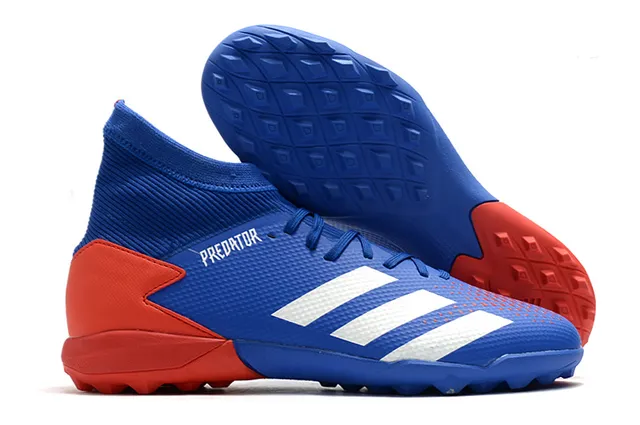 Adidas Vermelho Preto Alto Corte Colar Ajuste de Meia Sistema de Cadarço Assimétrico Gramado Sapatos de Futebol 4